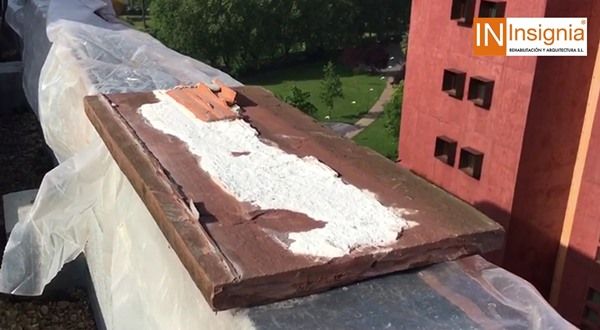 reforma cabeza de muro en terraza de una finca en bilbao