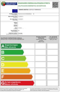 certificado energetico de edificios en Pais Vasco