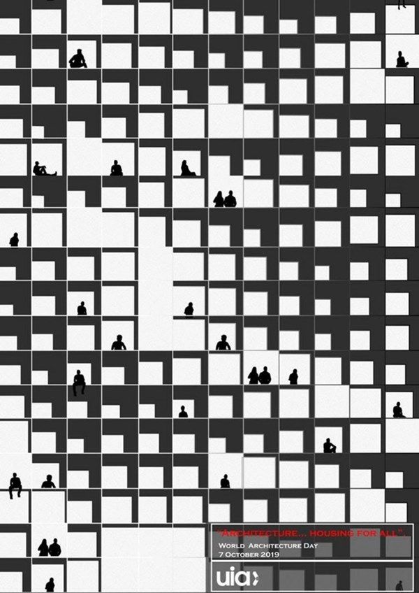 cartel Dia Mundial de la Arquitectura 2019 creado por Huda Gharandouqa