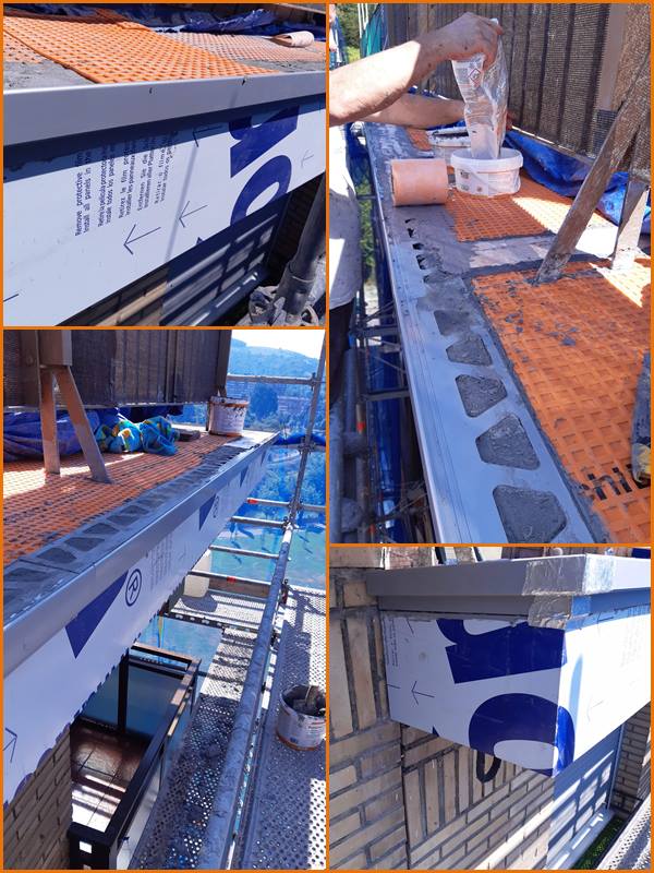  borde perimetral de la terraza se ha rematado con un perfil de borde con goterón del mismo sistema Schluter