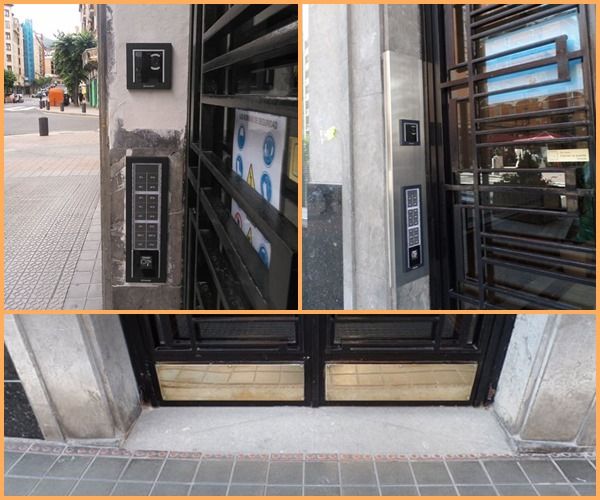 video porteros nuevos y rebaje de piedra para dar más accesibilidad al zaguan