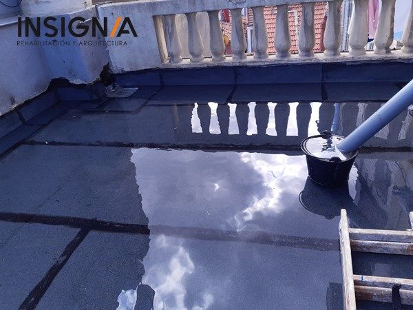 prueba de agua impermeabilización terraza