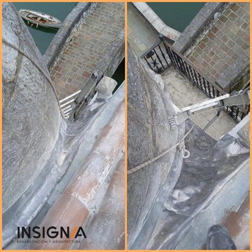obras de mantenimiento cupula de piedra casa de pescadores Ondarroa