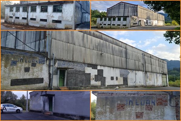 Aspecto de la nave propiedad de JM Luan en Sopuerta, Bizkaia antes de la rehabilitación de la fachada