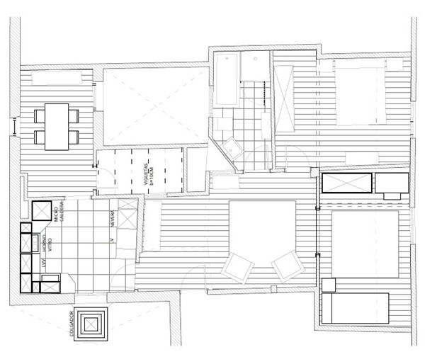 planos reforma interior integral de atico semi-abuhardillado en la zona volantin de bilbao