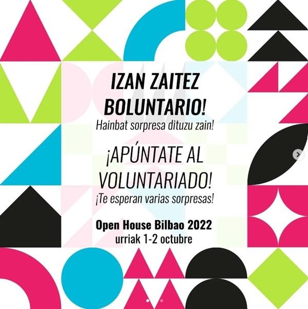 voluntarios para el Open House Bilbao 2022 inscripciones, donde inscribirse.