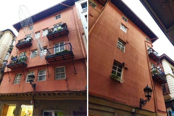 aspecto actual de la casa numero 10 de la calle Bidebarrieta en Bilbao