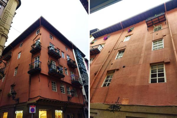 aspecto actual de la casa numero 10 de la calle Bidebarrieta en Bilbao