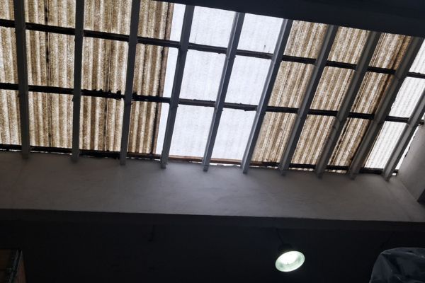 cubierta de policarbonato sustitución Antecsa Portugalete vista interior
