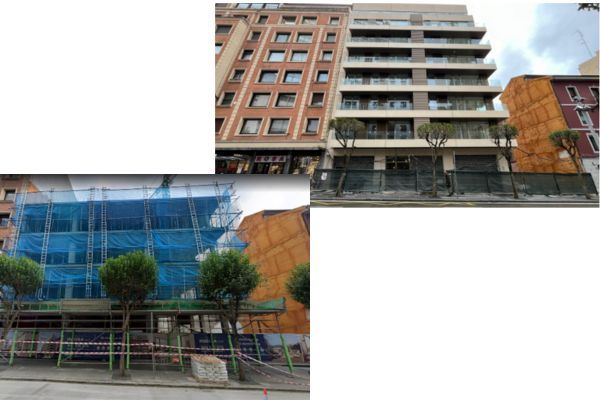 nueva edificación en la antigua ubicación del restaurante rimbombin de Bilbao