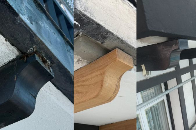 antes y despues de la rejabilitacion de estas viguetas decorativas