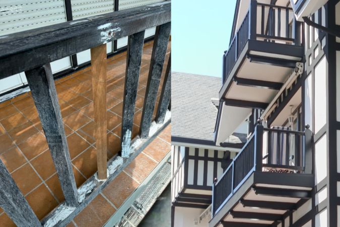 rehabilitacion de los balcones de madera
