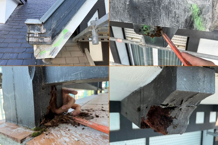Daños observados antes de la rehabilitación de fachada en Getxo