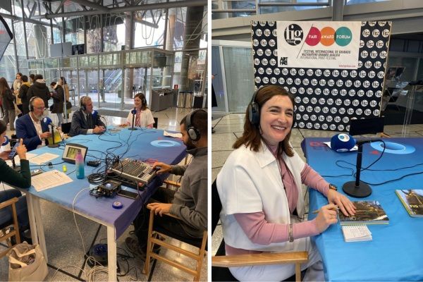 Mesa coloquio retransmitida por Onda Vasca, con la participación de Amaya Alonso en el FIG BIlbao