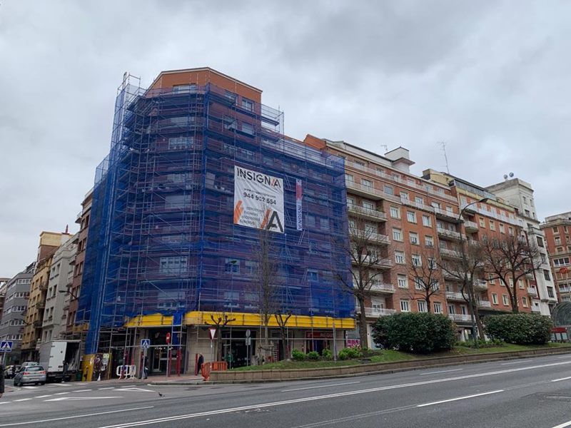 reforma de fachada en bilbao calle sabino arana