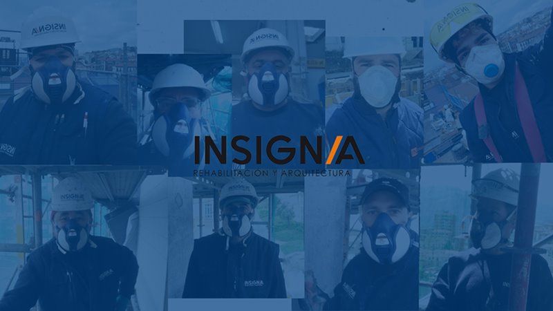 trabajadores de Insignia Rehabilitacion y Arquitectura durante el COVID 19
