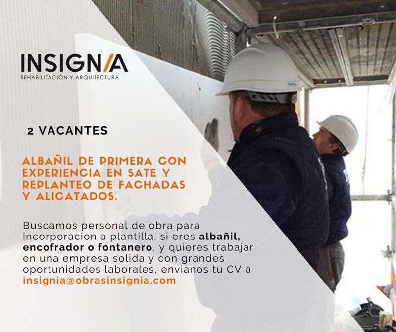 trabajo albañiles con experiencia en SATE Bilbao Bizkaia