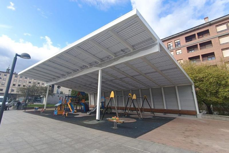 cubrición parque infantil Aldai en Llodio Álava