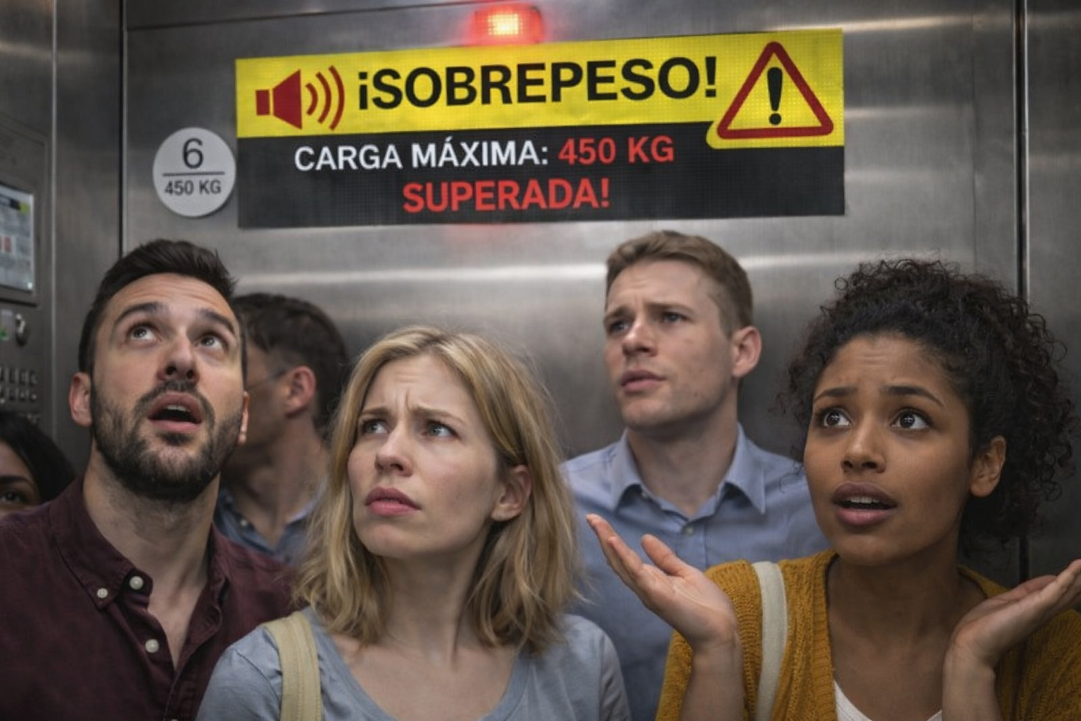 alarma por sobrepeso en el ascensor avisadores acusticos y visuales